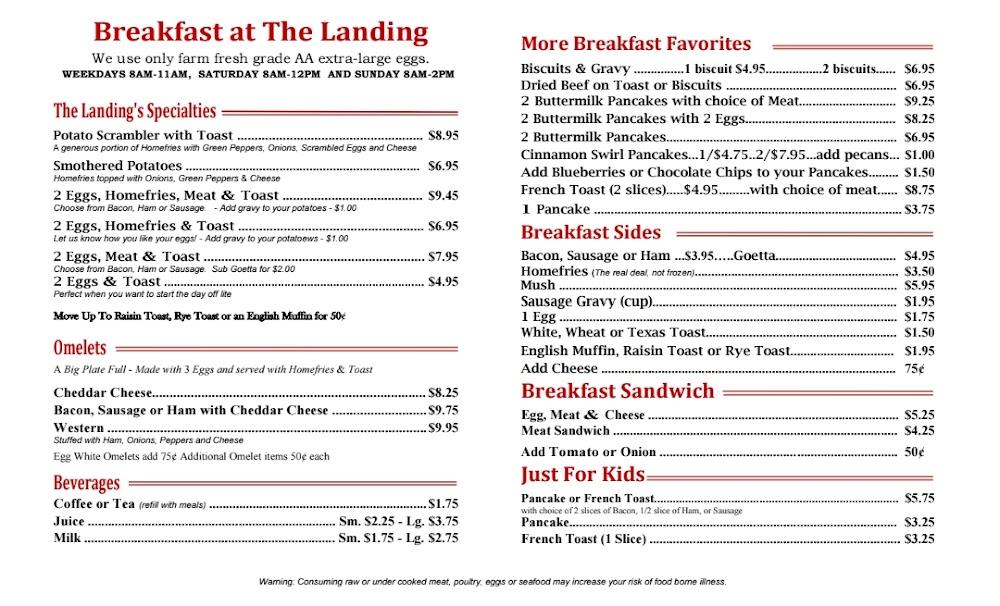 The Landing Tavern Menu image 2